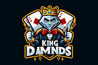 make king diamonds playing card mascot logo design without any copyright concept