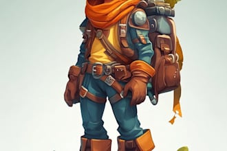 draw 2d game character illustration