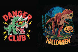 create unique t shirt dinosaur brings pumpkin logo