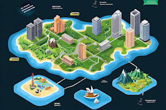 create a isometric map vector illustration