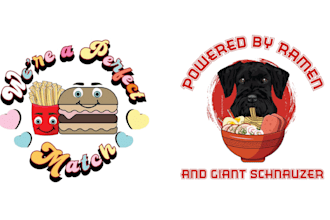 do hand drawn cartoon rooster delicious food logo