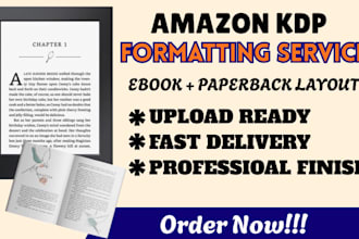 do book layout design, book formatting, kindle ebook formatting, paperback