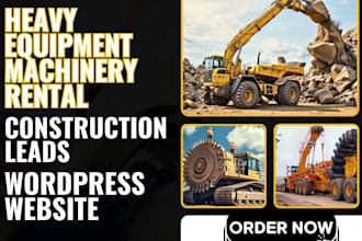generate heavy equipment leads machinery rental booqable rental wp website