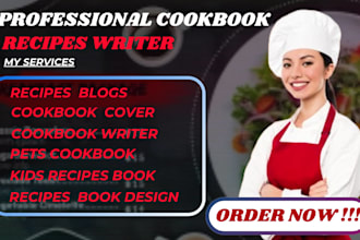 cookbook expert ghost writer design cookbook recipe book formatting keto vegan
