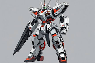 draw high quality robot, mecha concepts