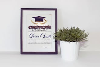 design a professional, editable certificate template and diploma