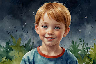 create whimsical watercolor children book illustration