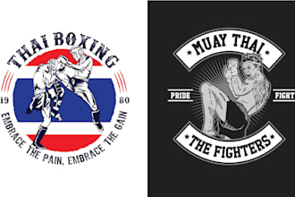 create unique jiu jitsu boxing martial art logo and vector illustration