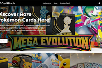 build premium pokemon website tcg website game card shopify store