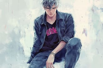 design cool anime character for your story or comic