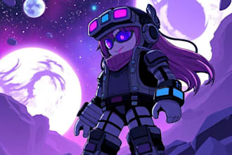 design sci fi oc illustrations or anime art for your roblox character