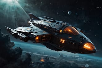 draw a sci fi spaceship art