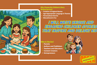 write an engaging children stories that inspire and delight kids