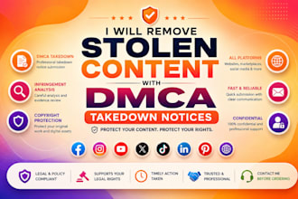 send dmca takedown notices for copyright infringement