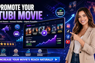 promote your tubi page, profile and increase viewers and visibility organically