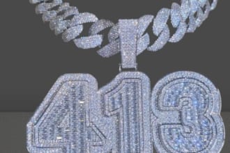 design iced out chain,cuban link,hip hop necklace,rapper jewelry,3d pendants man