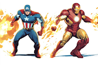 do comic book illustration, marvel comic superhero
