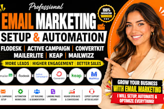 setup mailerlite email marketing, landing page, flodesk, convertkit, keap