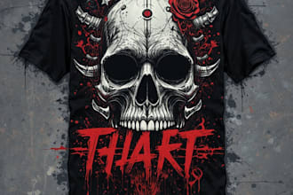 design t shirt dark or horror graffiti style for streetwear