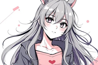 sketch characters into anime style