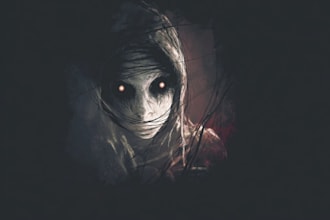 create dark art, horror or skull artworks illustration