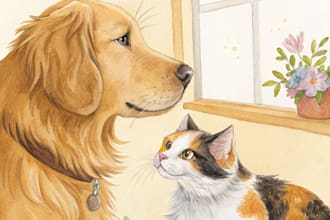 paint dog, cats, whatever pet portrait with watercolor