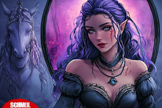 paint a dark fantasy portrait