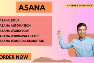 setup asana dashboard, workflow, workspace setup, crm, trello, clickup