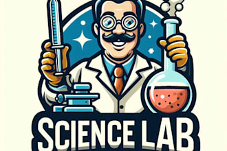 design high quality vintage science lab mascot logo with unlimited revision