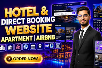 build hotel booking website, apartment, airbnb or direct booking website