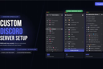create a professional discord server with bots, roles, and automation