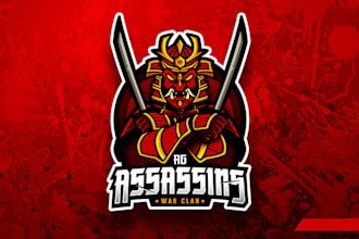 create graceful and fantastic samurai logo design