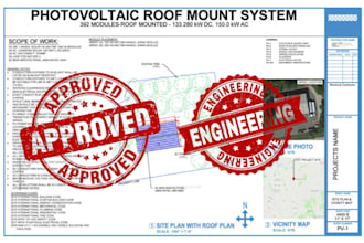 create a solar design and permit plans in autocad with pe stamp