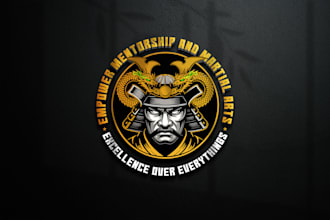 create high quality and beautiful samurai logo design