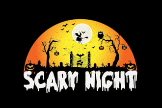create graceful and fantastic halloween logo design