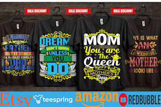 create modern typography tshirt design for your brand or pod store