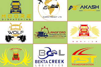 create transport, trucking and logistics logo