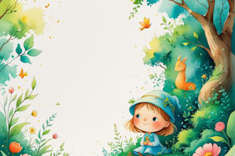 watercolor children book illustration watercolor children