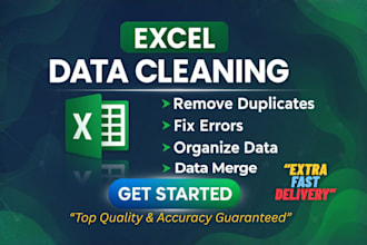 do urgent excel data cleaning, excel data split, data entry as excel expert