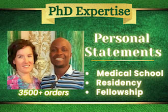 edit medical school, residency, or fellowship personal statement