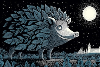 create animal linocut tshirt design for brands