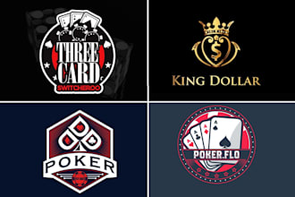 do modern elegant poker logo and poker chip design for you