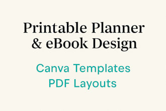 design printable planner or ebook template for your business