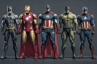 illustrate comic book covers, pages, pinups, superheroes