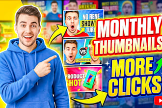 design high CTR youtube thumbnails for gaming, tech, finance and vlog channels