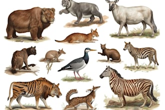 illustrations of animals scientific or wildlife