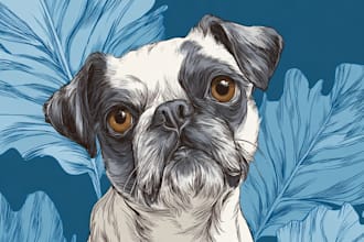 draw disney pets portrait illustration