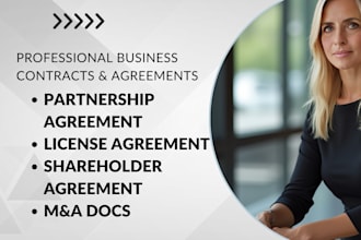 partnership contract lisence agreement shareholder agreement merger acquistion