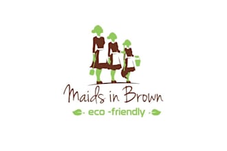 design unique nature and cleaning logo for maids in brown