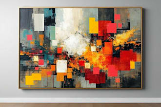create modern abstract digital art paintings